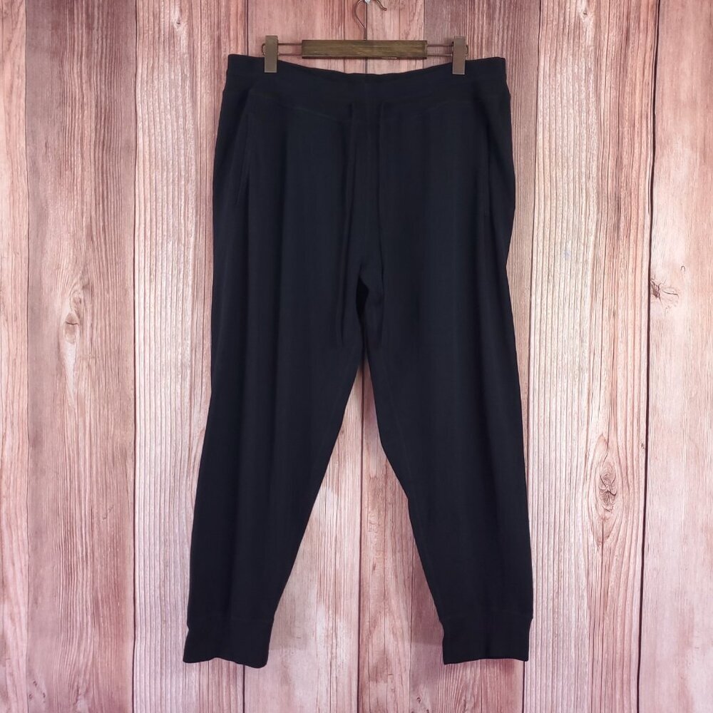 Vince Viscose Blend Joggers Mens Size 2XL XXL Black Elastic Waist Drawstring